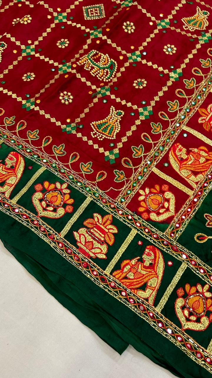 Designer Patli Palav Gaji Silk Gharchola
