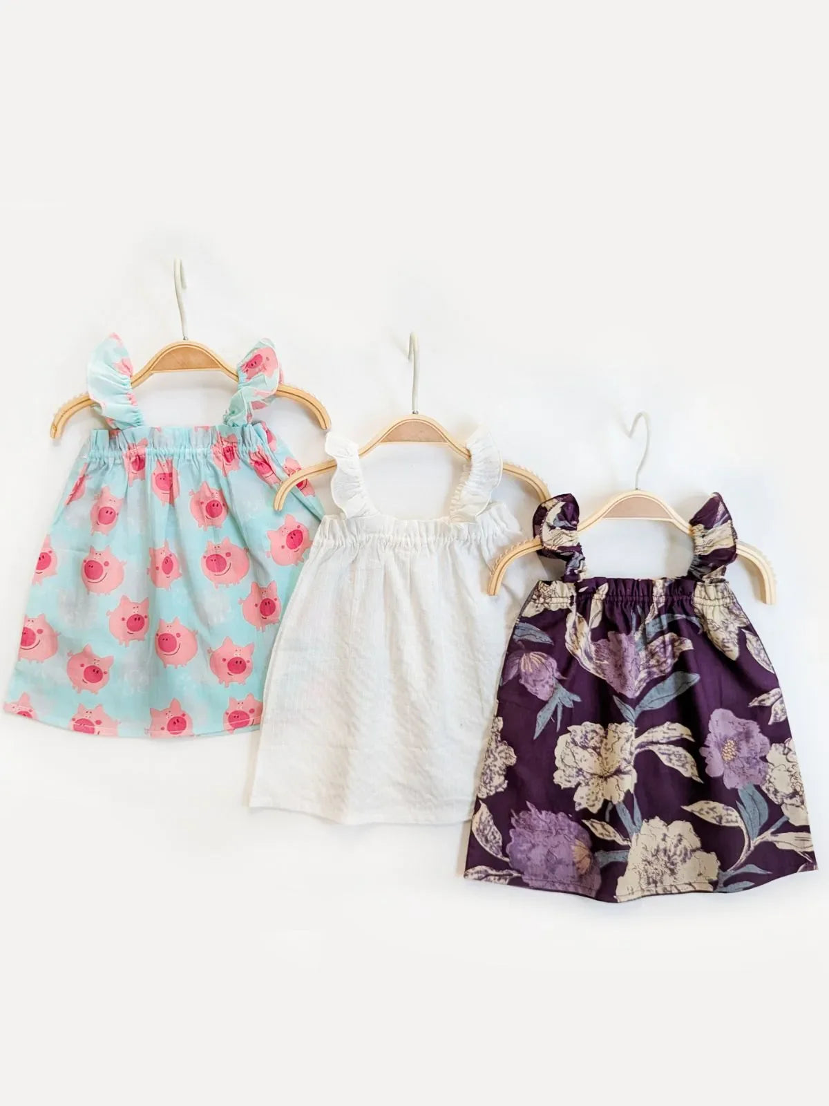 Breezy Bloom 100% Cotton Newborn Tunic with Frill- pack of 3