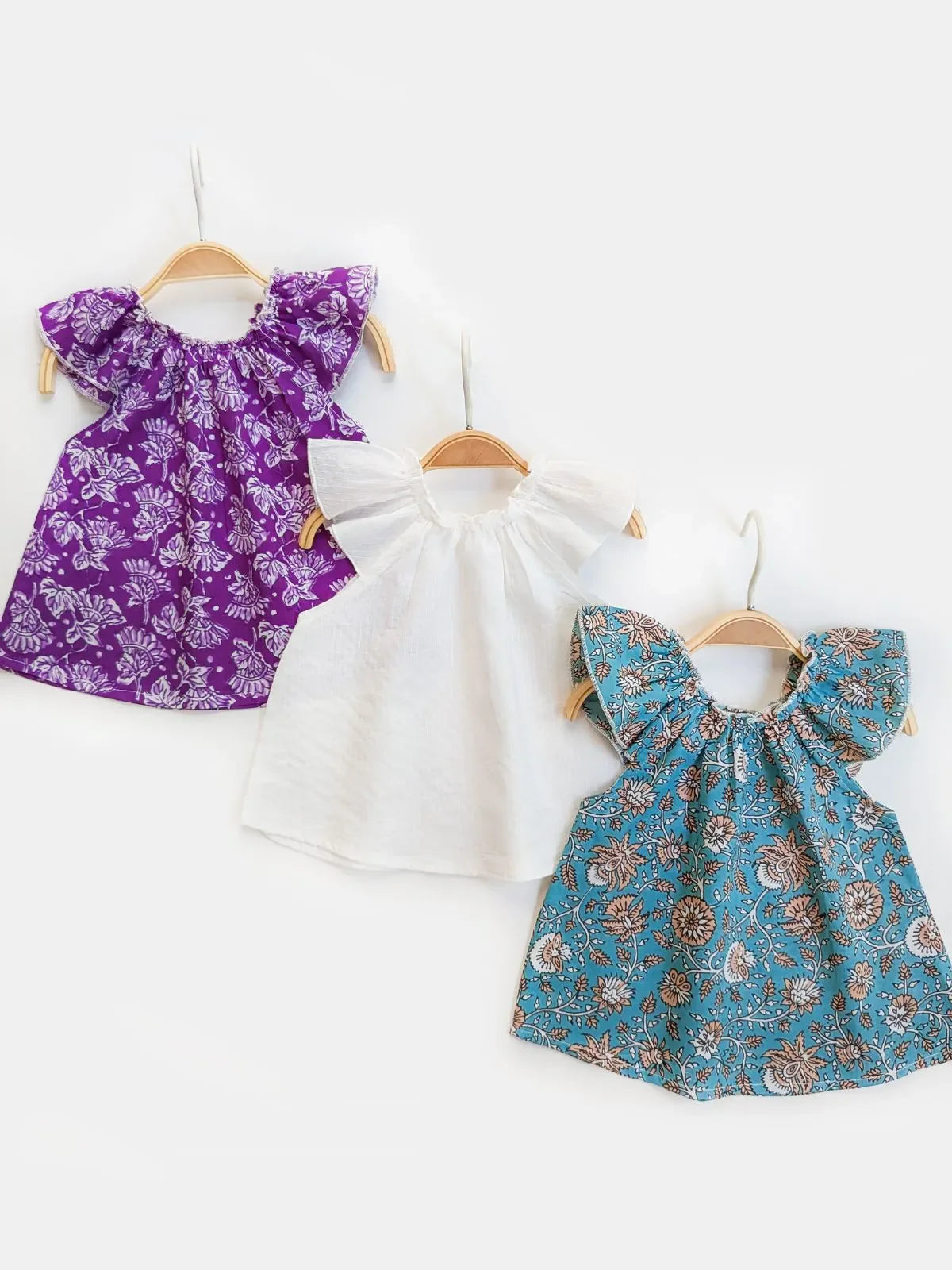 Halemons Baby Girl sea Tulip Pure Cotton Frilled Jabla - Seagreen