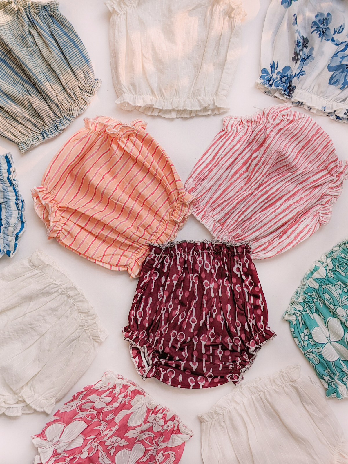 Halemons Baby Girl Pure Cotton Super Soft Butter Bloomers Pack of 3- peach-white