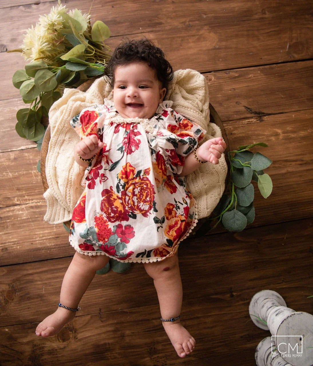 White Floral Summer Victorian Baby Girl Dress