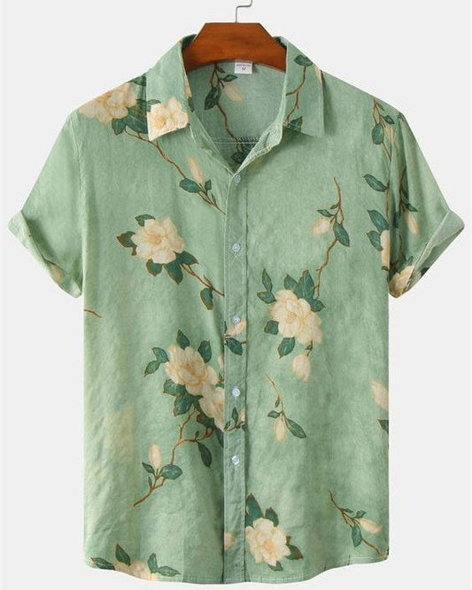 Sage Green Floral Print Shirt