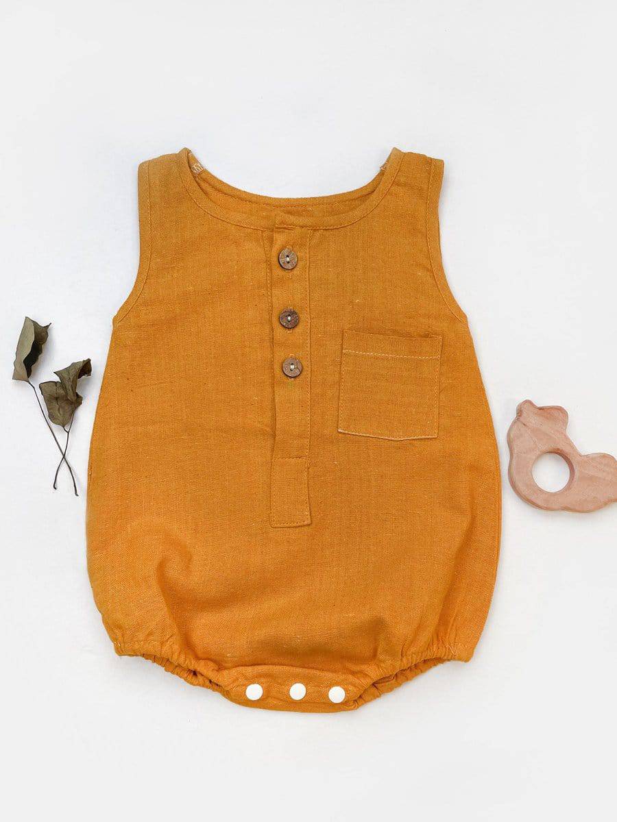 Honey Mustard Kids Pure Cotton Unisex Bubble Romper