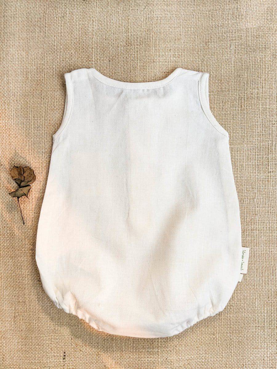 Pearl White Soft Pure Cotton Baby Unisex Bubble Romper