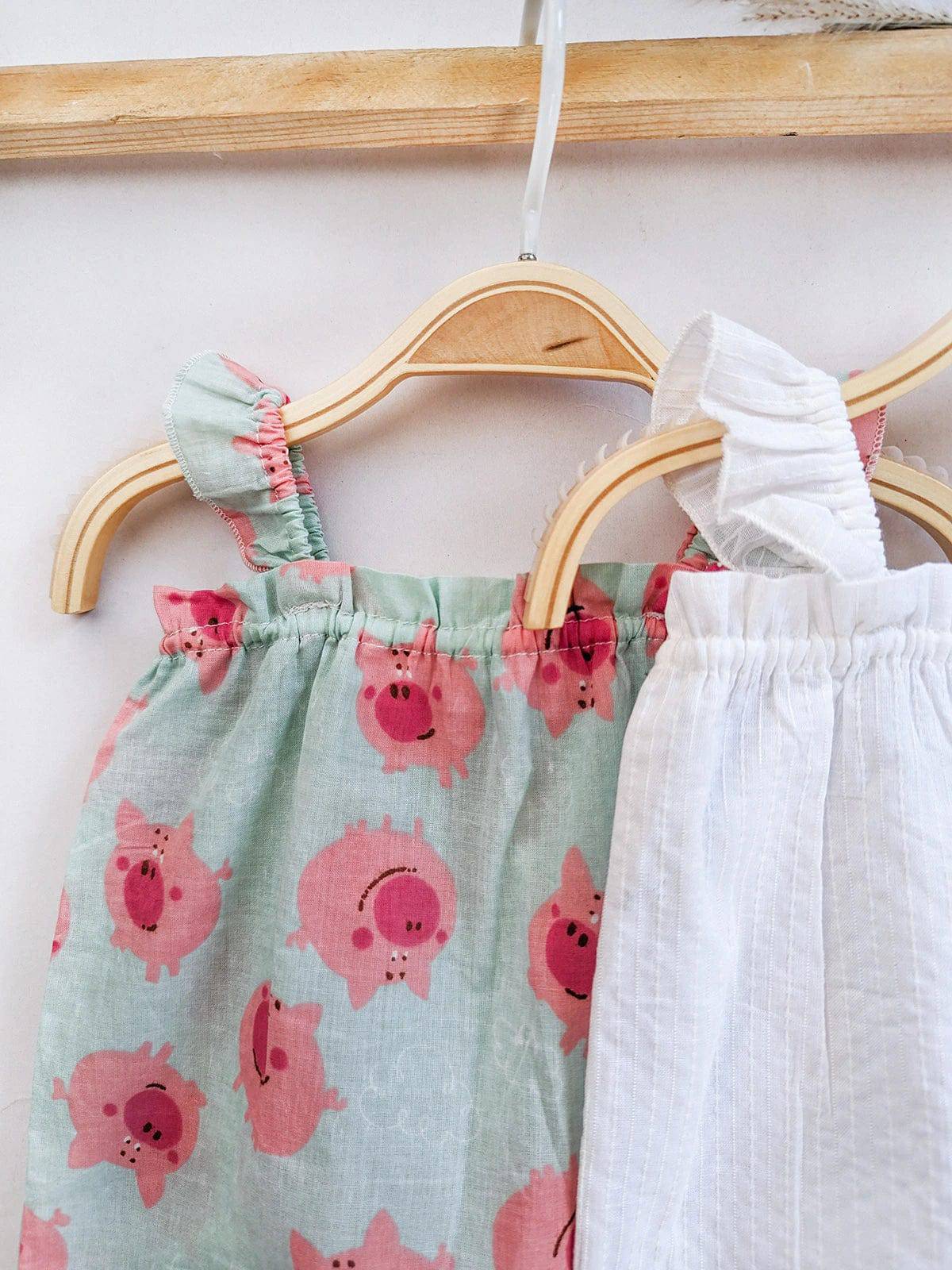 Breezy Bloom 100% Cotton Newborn Tunic with Frill- pack of 3