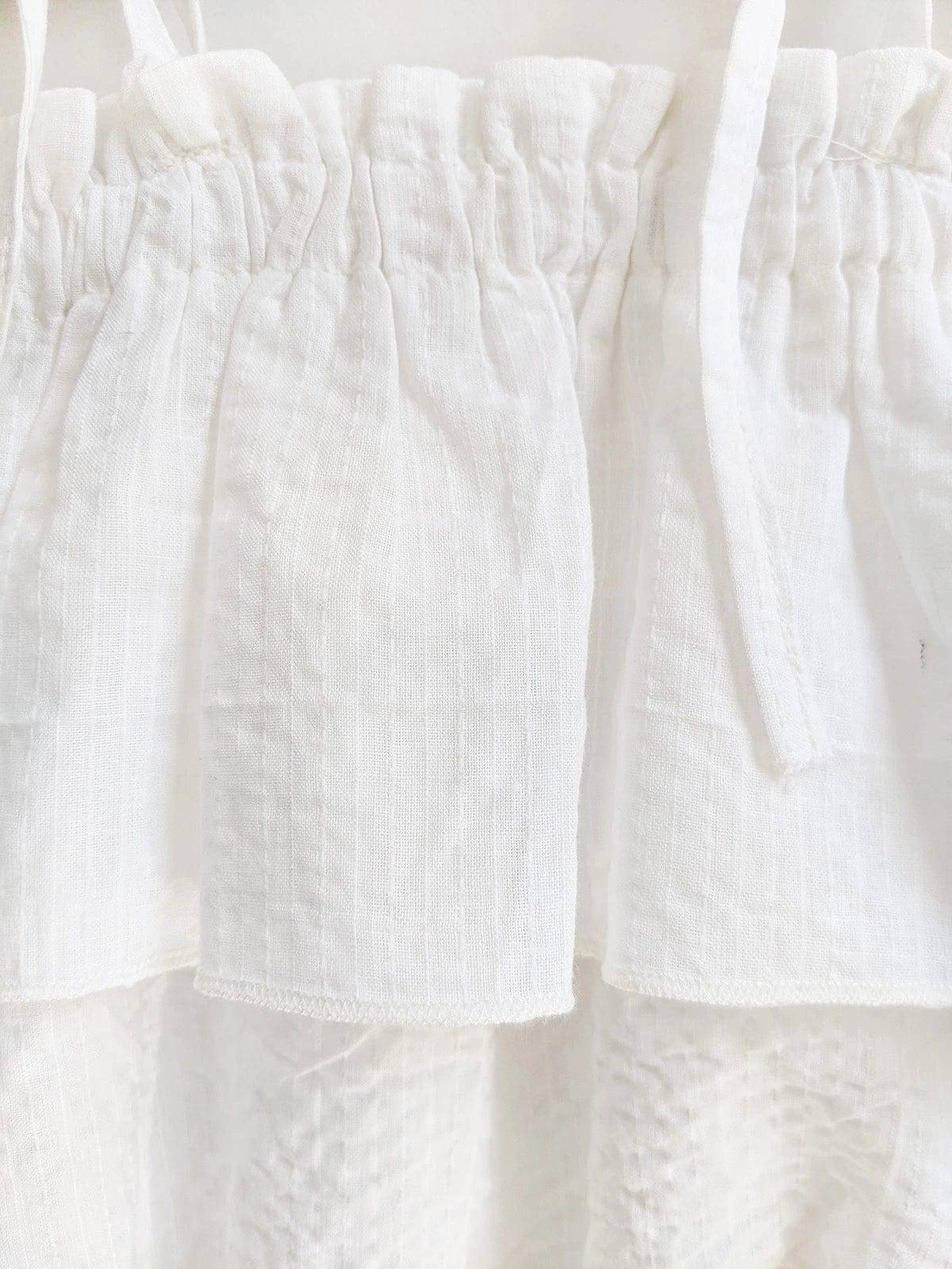 Halemons Fairy Tale Cotton Romper, White Babydoll, Easy Wear - White