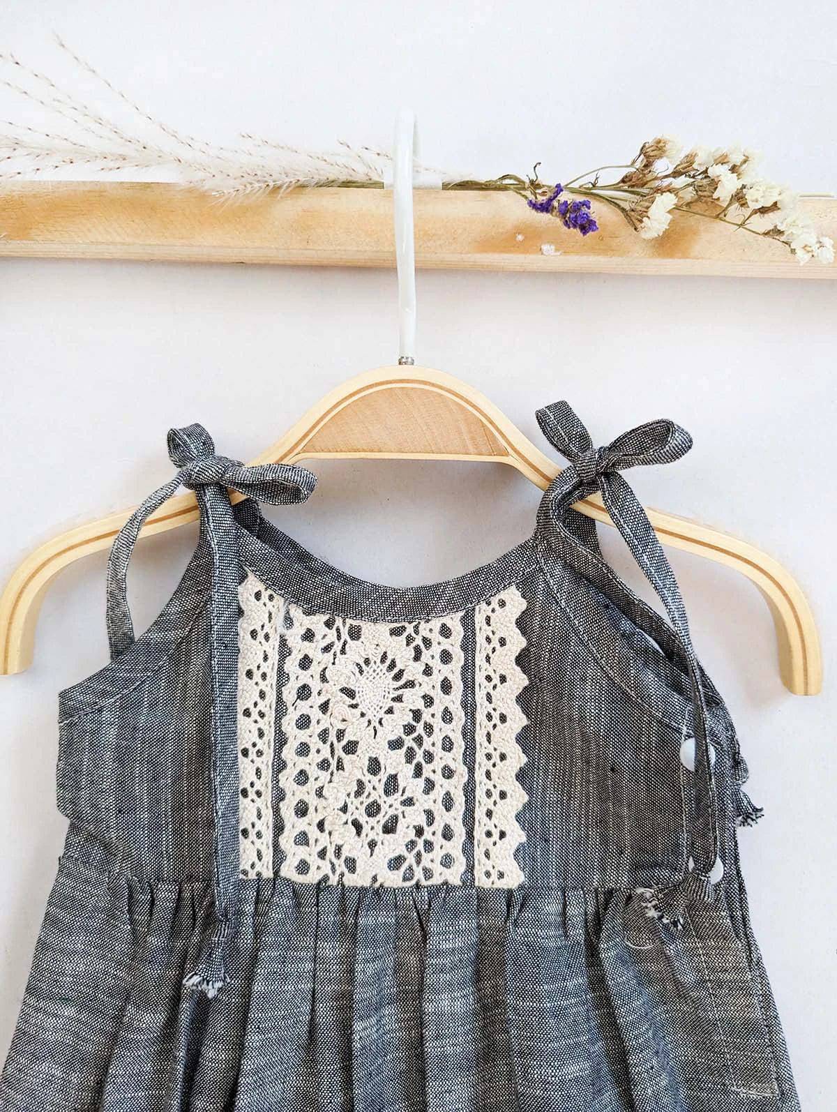 Halemons Grey Slub Cotton Romper - All Season Comfort - Narrow Strings - Grey