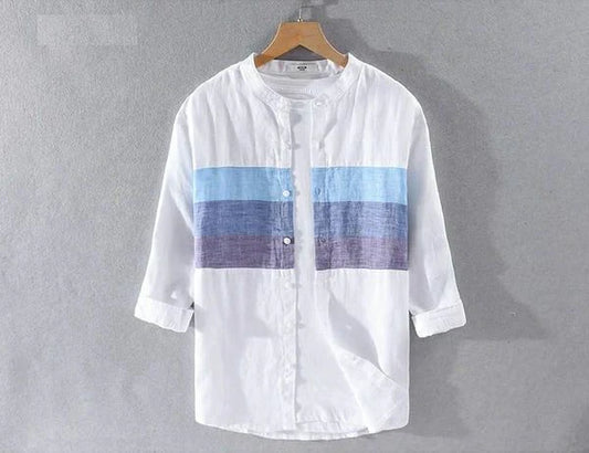 Pure White Linen Stylish Shirt For Men